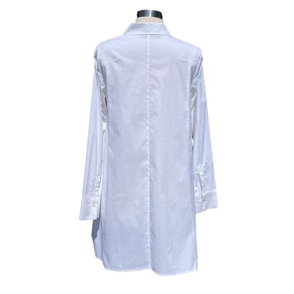 Demoo Parkchoonmoo White Shirt Blouse Tunic Asymmetric Cotton Blend Pockets - Picture 3 of 5